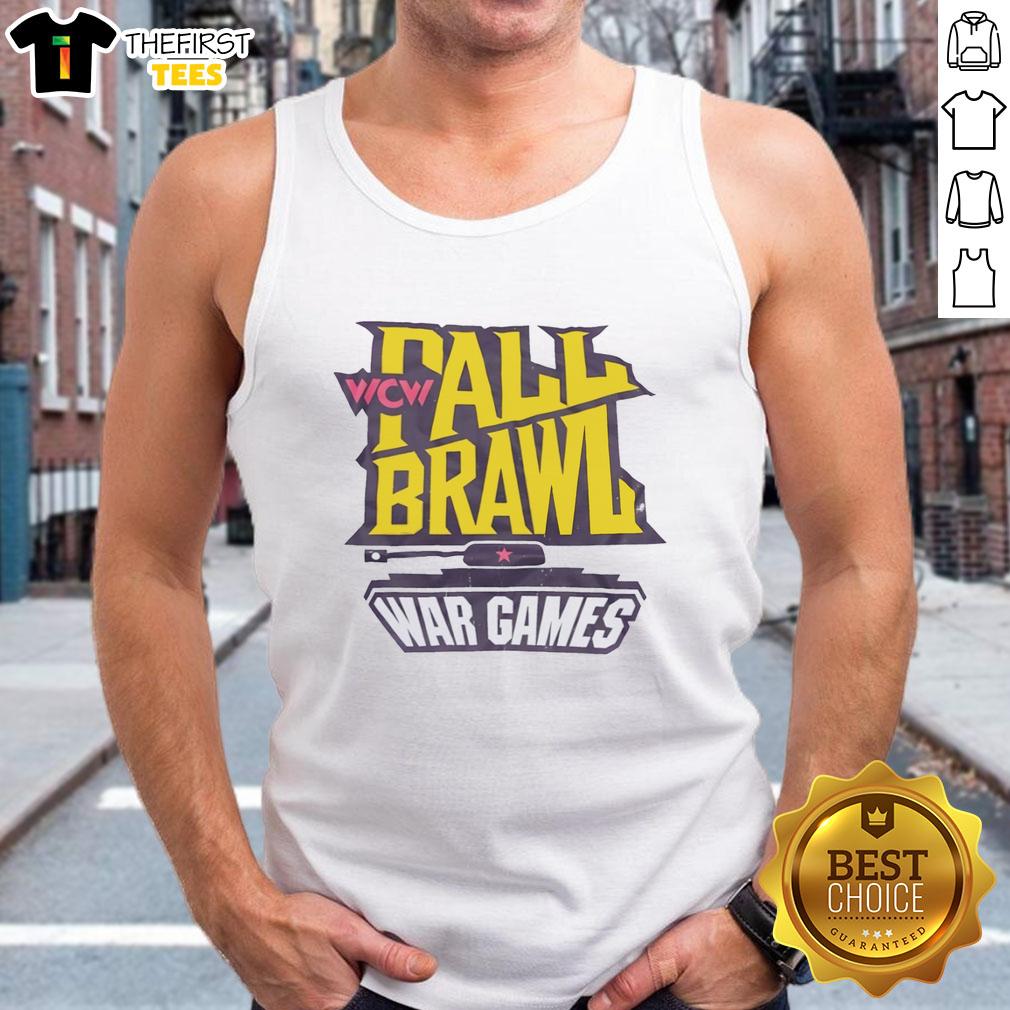 Stylish Pretty WCW Fall Brawl War Games tank top featuring a bold graphic design, perfect for wrestling fans and casual wear.