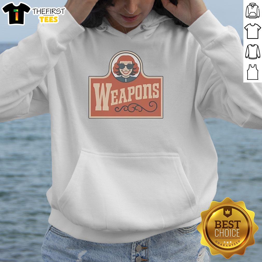Pretty Weapons Aunt Gladys hoodie worn by Zach Cregger, showcasing a stylish design perfect for fans of the show.