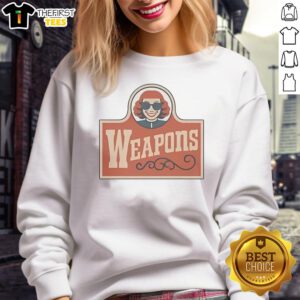 Aunt Gladys sweatshirt featuring the Pretty Weapons design, worn by Zach Cregger, showcasing stylish graphic fashion.
