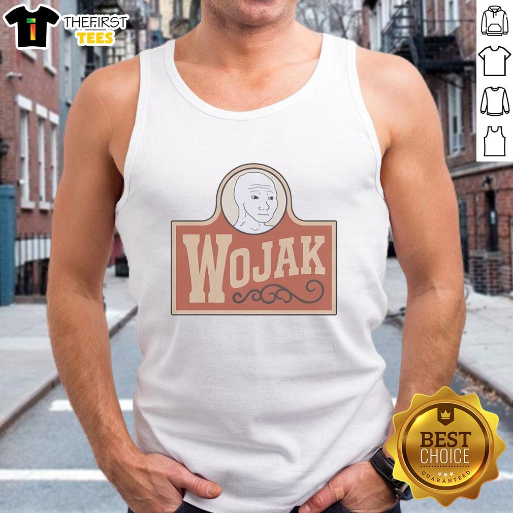 Pretty Wojak meme character wearing a stylish tank top, showcasing a vibrant and expressive design.