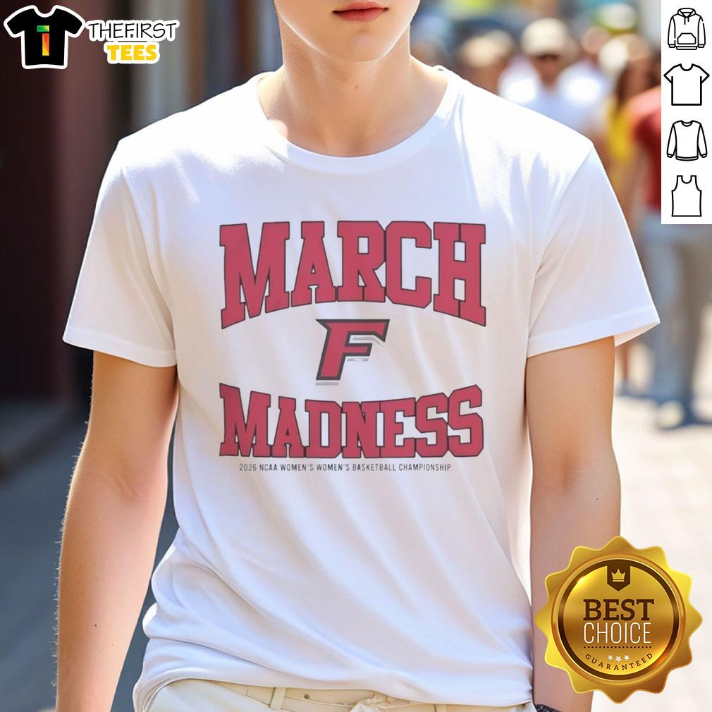 Top Fairfield Stags March Madness NCAA Women's Basketball Championship 2026 T-Shirt featuring team colors and logo.