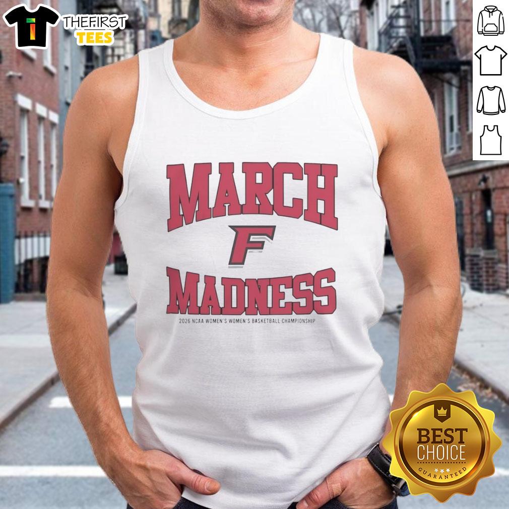 Fairfield Stags March Madness NCAA Women's Basketball Championship 2026 tank top showcasing team spirit and style.