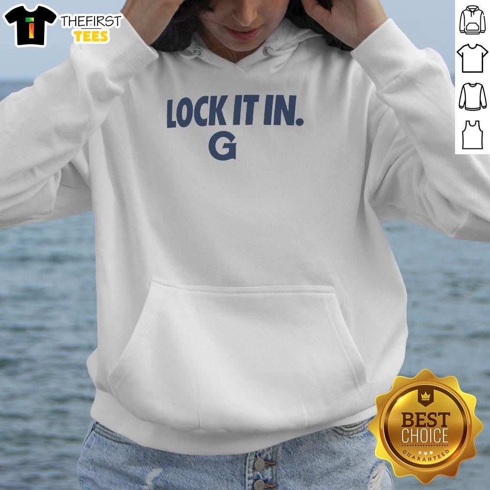 Top Georgetown Hoyas 2026 Lock It In Hoodie in navy blue, featuring the iconic Hoyas logo and stylish design.