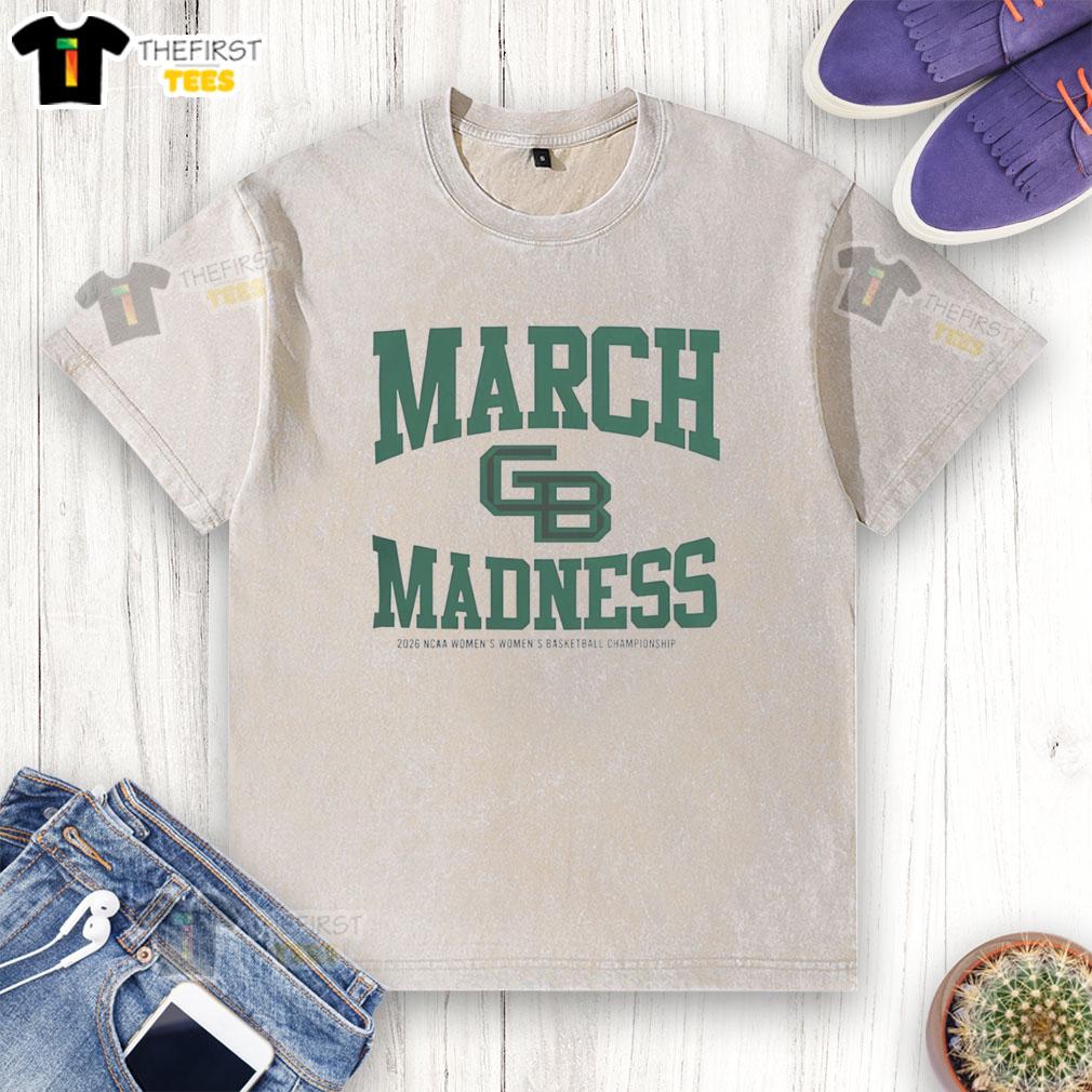 Alt Text: Stylish Green Bay Phoenix March Madness 2026 NCAA Women's Basketball Championship washed t-shirt on display.