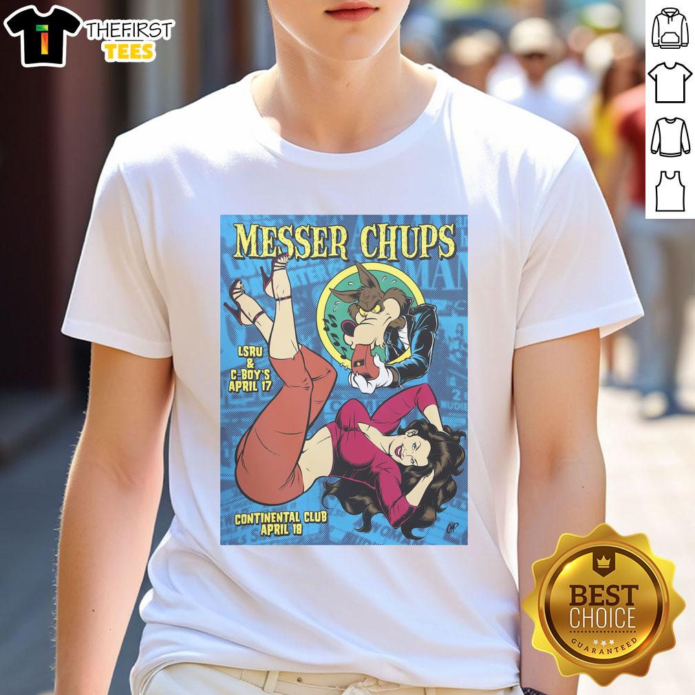 Top Messer Chups Whistle Bait silkscreen poster t-shirt featuring vibrant graphics and unique design for fishing enthusiasts.