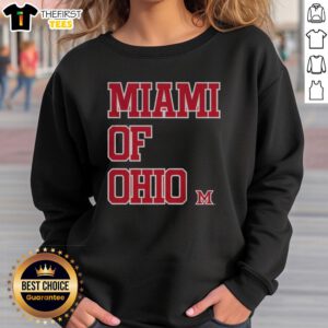 Alt Text: Top Miami Redhawks basketball sweatshirt from Miami of Ohio featuring team colors and logo for fans.