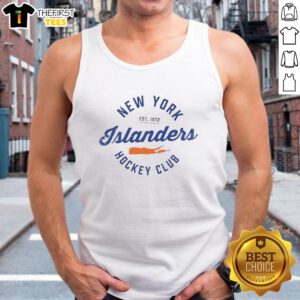 New York Islanders Hockey Club tank top established 1972, featuring team logo and vibrant colors for fans.