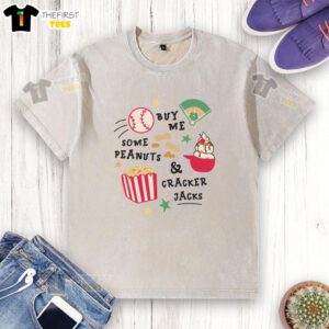 Top Peanuts Cracker Jacks washed t-shirt featuring a vibrant graphic design, perfect for casual wear and fans.