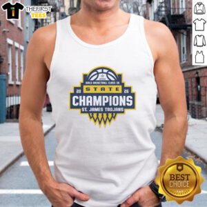 Top Saint James Trojans AHSAA Girls Basketball Class 3A State Champions 2026 tank top celebrating the team's victory.