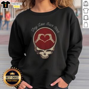 Cute Valentine's Day sweatshirt featuring Dead Head Jerry Garcia and Bob Weir, celebrating love and friendship.