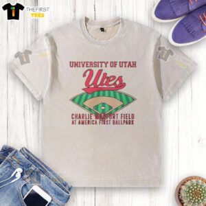 Top University of Utah Utes Charlie Monfort Field at America First Ballpark washed t-shirt showcasing school spirit.