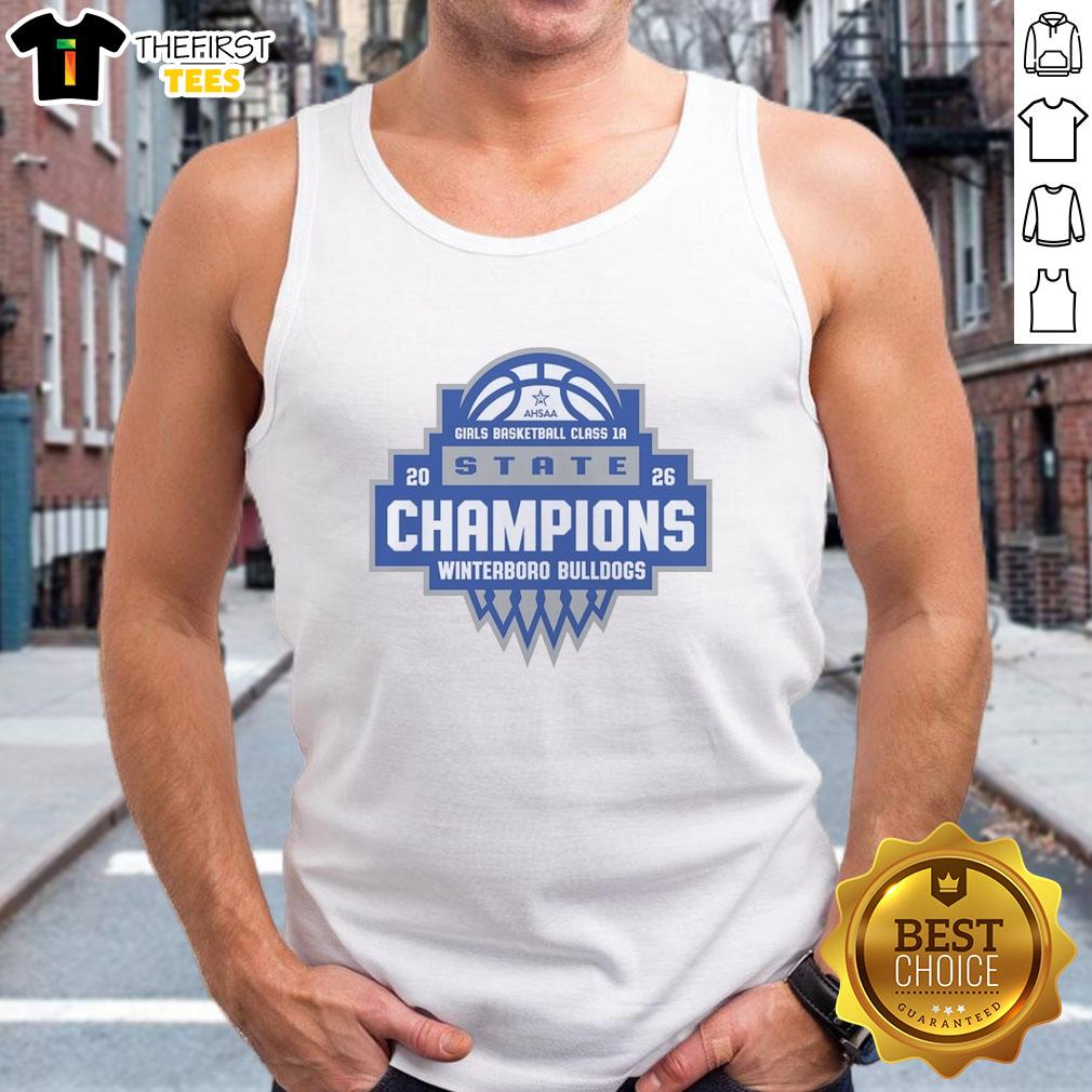 2026 Top Winterboro Bulldogs AHSAA Girls Basketball Class 1A State Champions tank top design featuring team logo.