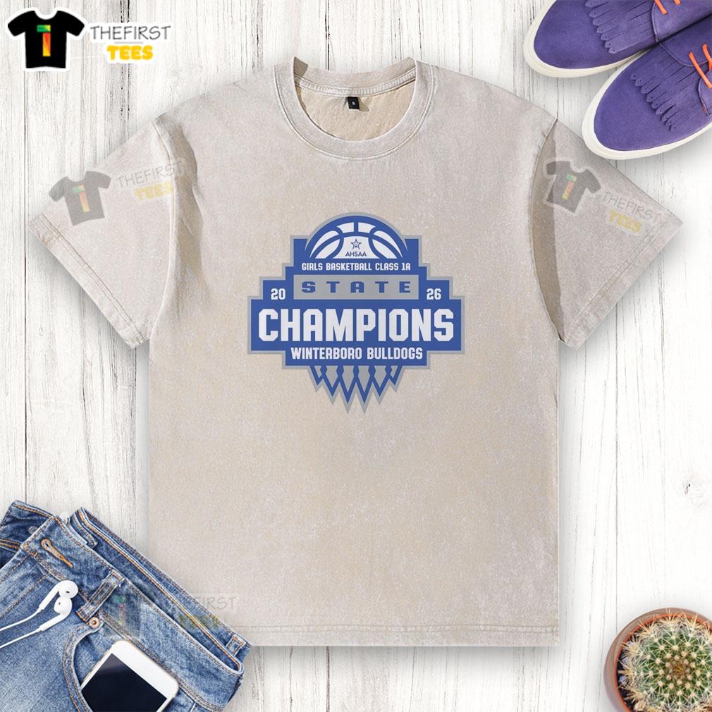 2026 AHSAA Class 1A State Champions T-shirt for Top Winterboro Bulldogs basketball team, stylish and comfortable.