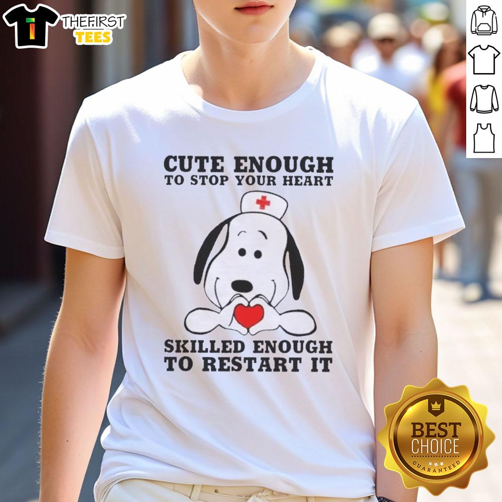 Pretty Peanuts Snoopy Nurse T-Shirt features cute Snoopy design, perfect for nurses and Peanuts fans.