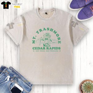 Top Mt. Trashmore Can Cartoon Ringer Washed T-Shirt featuring a colorful design of a trash can and vibrant graphics.