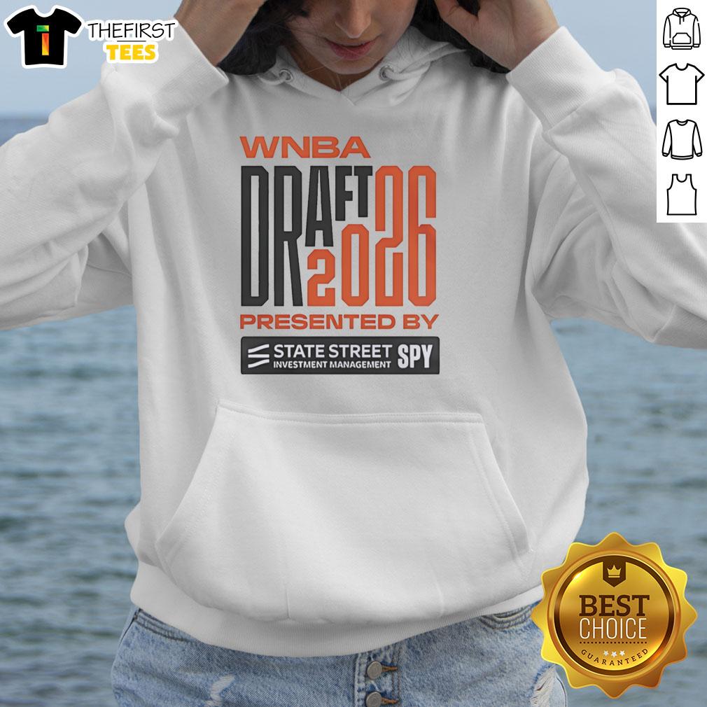 2026 WNBA Draft hoodie celebrating 30th season, presented by State Street Investment Management, featuring team logos.