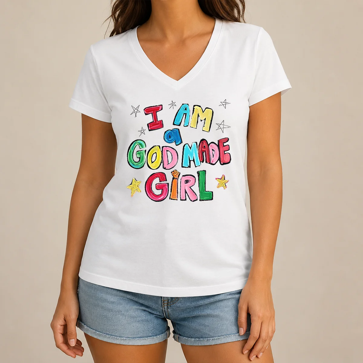 Awesome I Am A God Made V-Neck Shirt Awesome I Am A God Made V-Neck Shirt