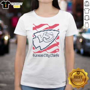 Awesome Kansas City Chiefs American Heritage Wordmark Ladies Shirt showcasing team spirit and comfort.