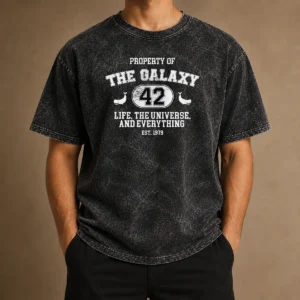 Awesome Property Of The Galaxy 42 Life The Universe And Everything Est 1979 Washed T-Shirt