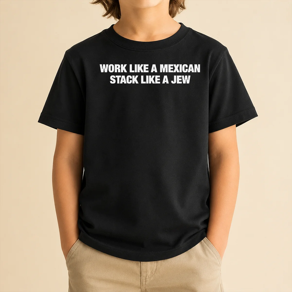 Awesome Work Like A Mexican Stack Like A Jew Text Kids T-Shirt