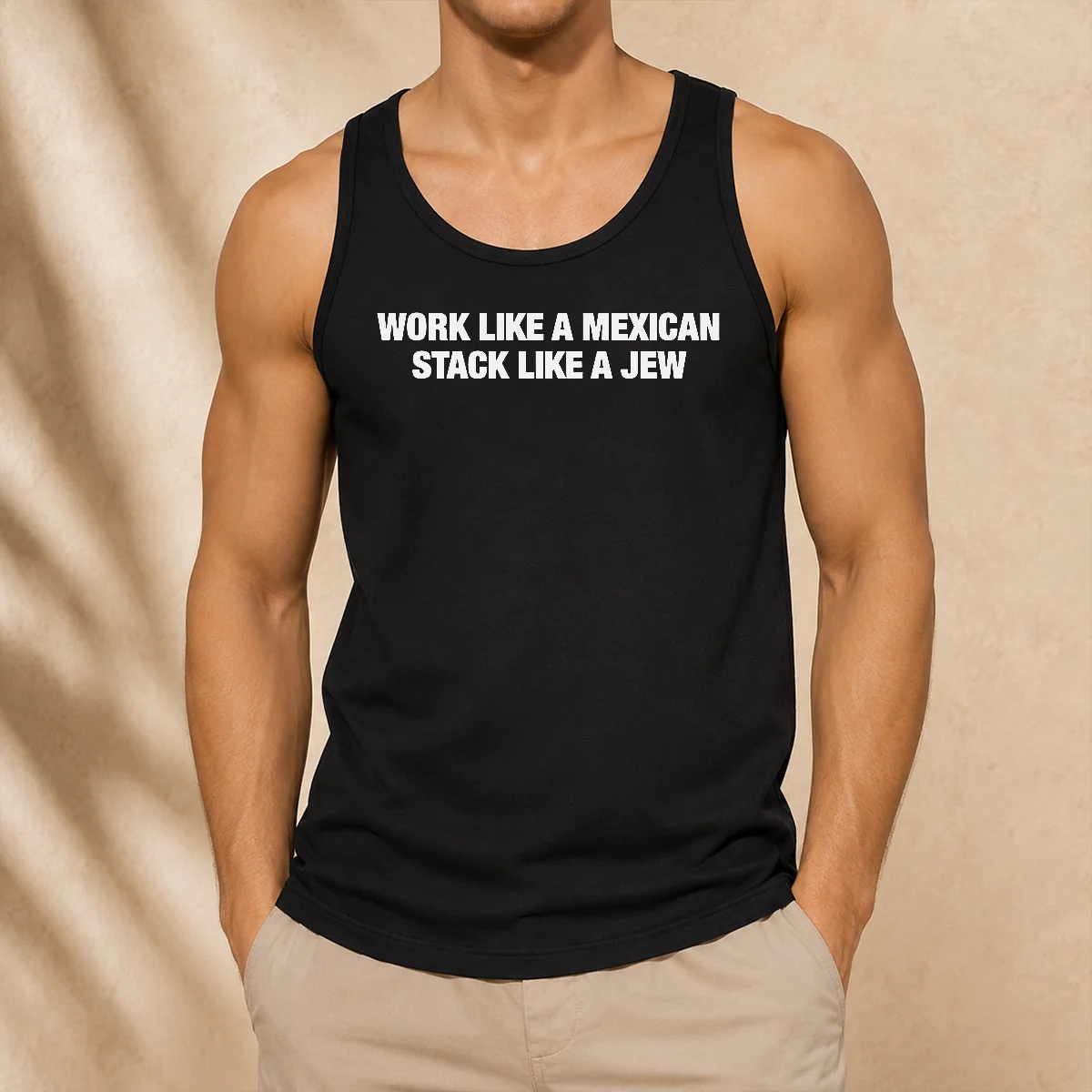 Awesome Work Like A Mexican Stack Like A Jew Text Tank Top