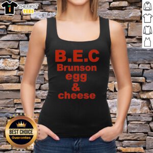 Funny Jalen Brunson Egg And Cheese Tank top featuring a playful food graphic
