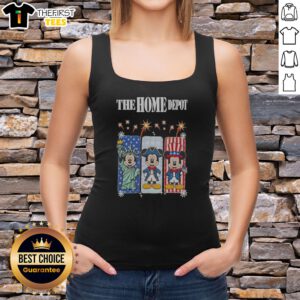 Funny The Home Depot Mickey Mouse Statue Of Liberty Uncle Sam Patriotic Tank Top in white, sleeveless casual wear