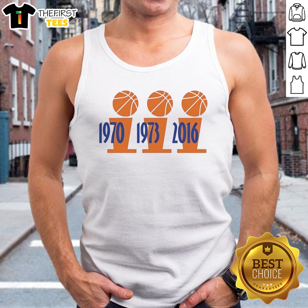 Funny Three Championship Trophies 1970 1973 Finals 2026 Shirt on Tank Top Funny Three Championship Trophies 1970 1973 Finals 2026 Shirt shown as a tank top preview