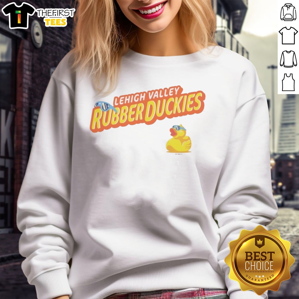 Good Lehigh Valley Rubber Duckies MLB Ironpigs Baseball Team Mascot Shirt on Sweatshirt Good Lehigh Valley Rubber Duckies MLB Ironpigs Baseball Team Mascot Shirt shown as a sweatshirt preview