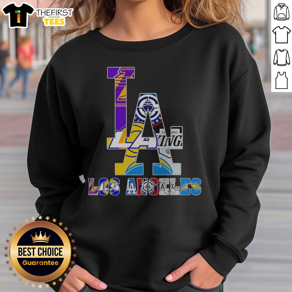 Good Los Angeles Sports Teams LA Logos Shirt on Sweatshirt Good Los Angeles Sports Teams LA Logos Shirt shown as a sweatshirt preview