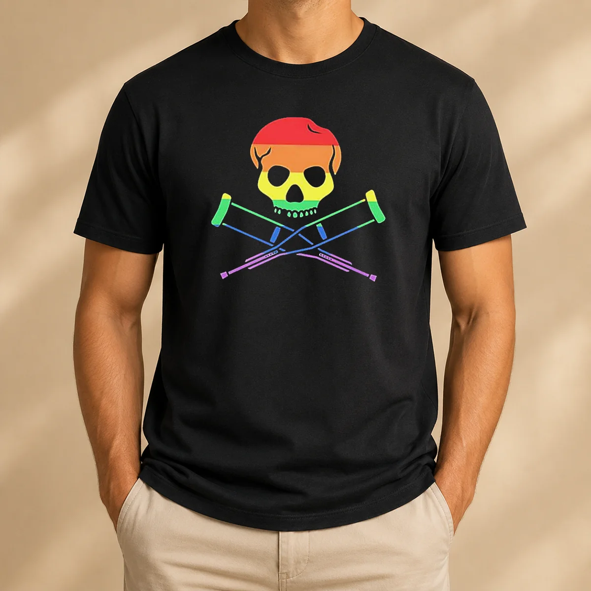 Good Rainbow Skull And Crutches Pride Shirt Good Rainbow Skull And Crutches Pride Shirt