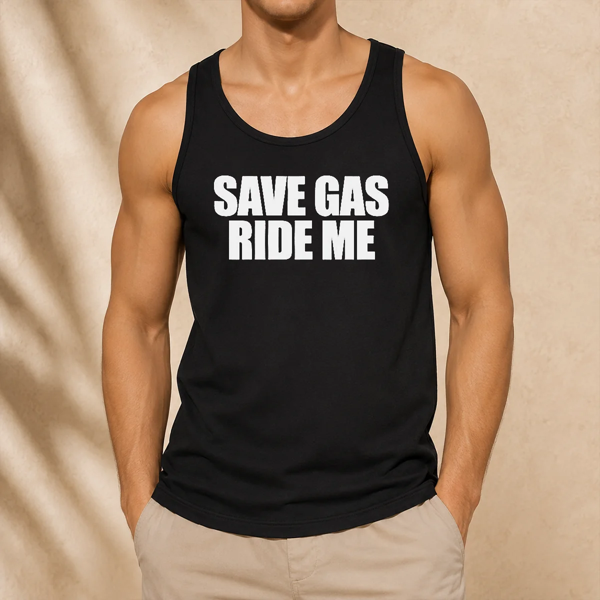 Good Save Gas Ride Me Bicycle Motorcycle Cheeky Quote Tank Top
