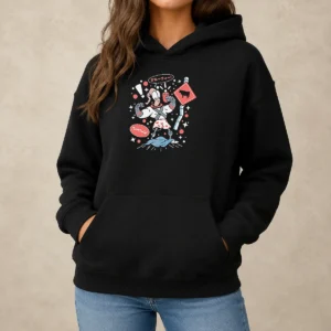 Good Space Shame Hoodie in charcoal gray with front pocket and adjustable drawstring hood