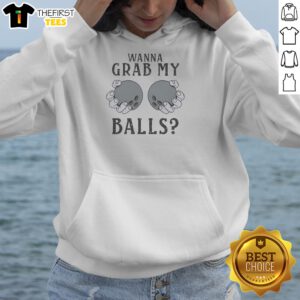 Good Wanna Grab My Bowling Balls Hoodie in black with front pocket and drawstring hood