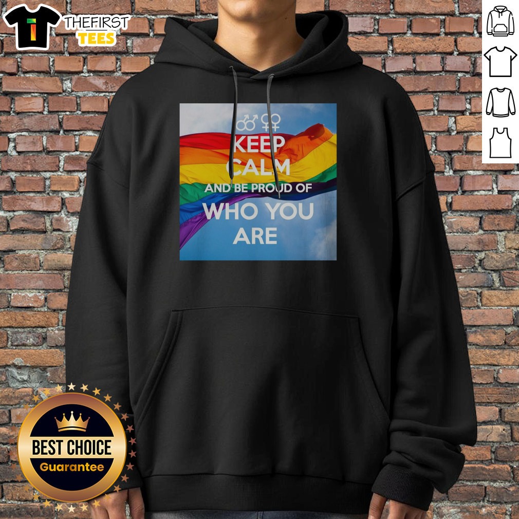 Hot Keep Calm And Be Proud Of WHO You Are Shirt on Hoodie Hot Keep Calm And Be Proud Of WHO You Are Shirt shown as a hoodie preview