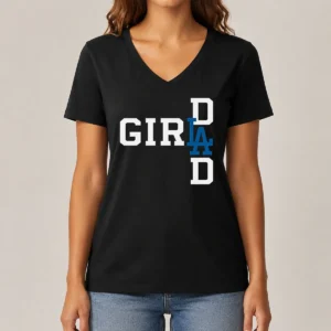 Hot Los Angeles Dodgers LA Girl Dad V-Neck Shirt
