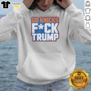 Hot New York Knicks Donald Trump Go Knicks Fck Trump Hoodie in black with bold graphic print