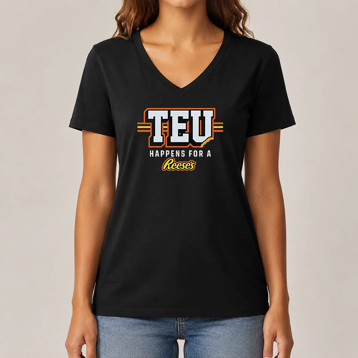 Hot Teu Happens For A Reese'S V-Neck Shirt Hot Teu Happens For A Reese'S V-Neck Shirt