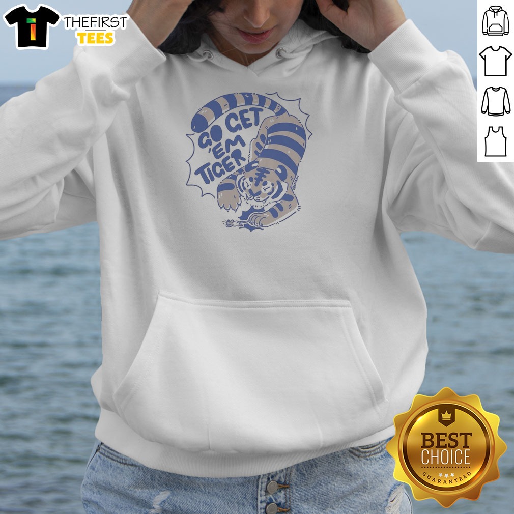 Nice Go Get Em Tiger Cute Little Cub Chasing A Mouse In The Jungle Illustration Hoodie