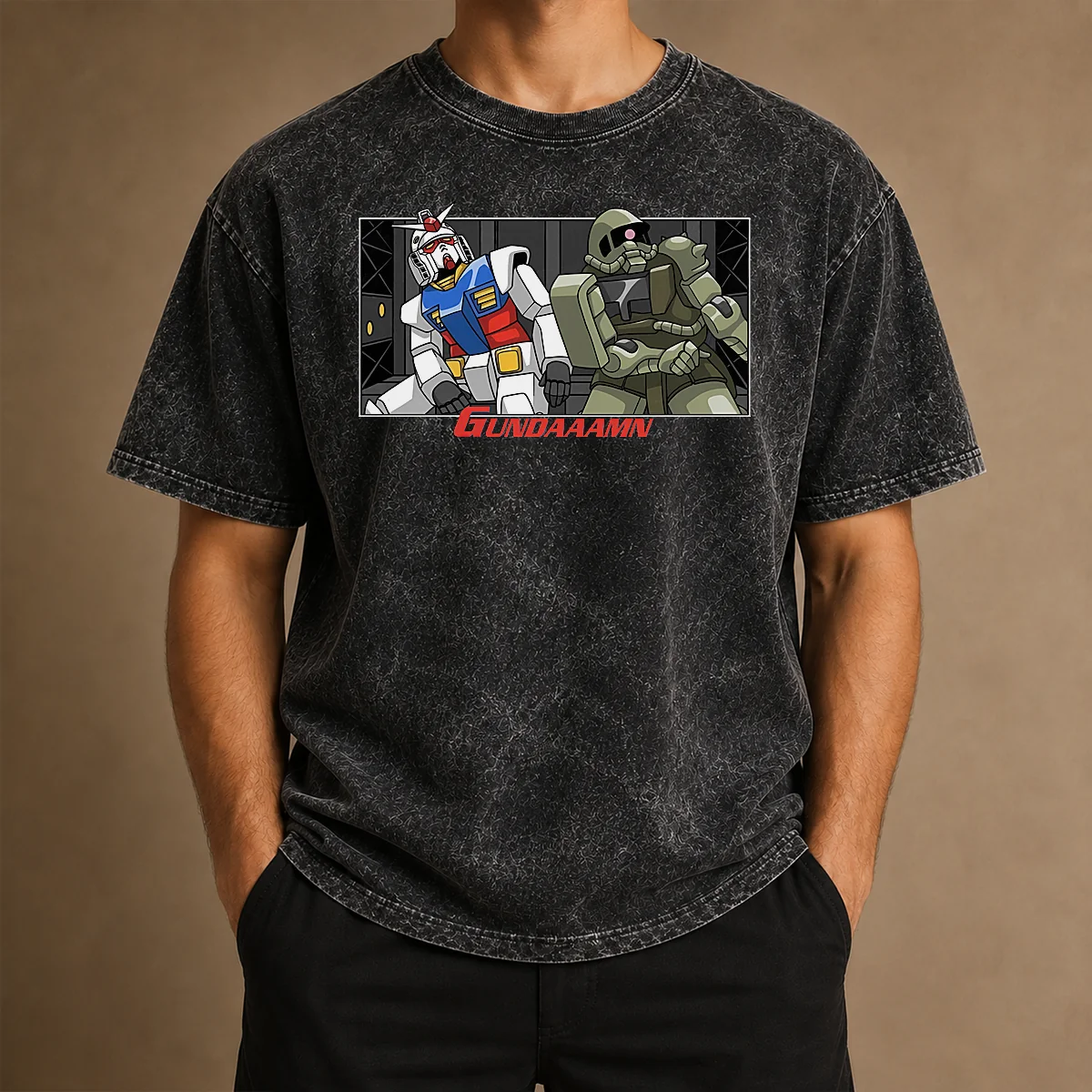 Nice Gundaaamn Gundam Damn Meme Washed T-Shirt