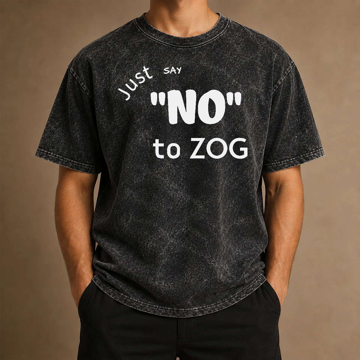 Nice Randy Weaver Just Say No To Zog Washed T-Shirt