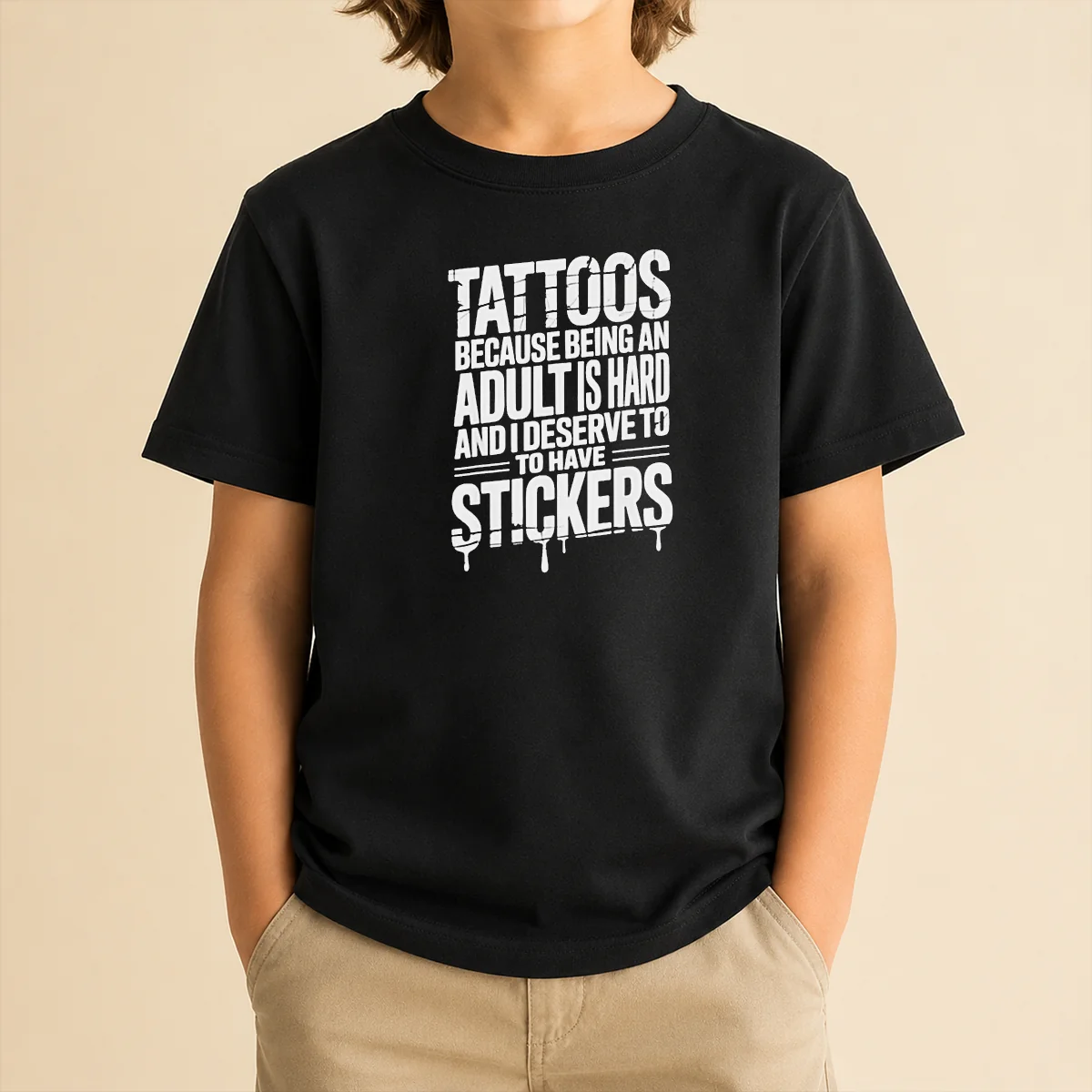 Nice Tattoos Because Being An Adult Is Hard Deserve Kids T-Shirt