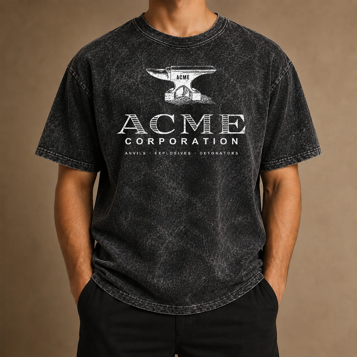 Original ACME Corporation Anvils Explosives Detonators Washed T-Shirt