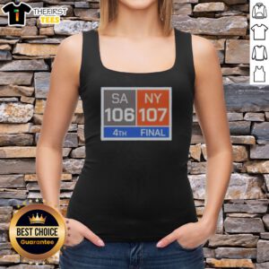 Original New York Knicks Comeback San Antonio Spurs 107 NY 106 Tank top in white with bold graphic print