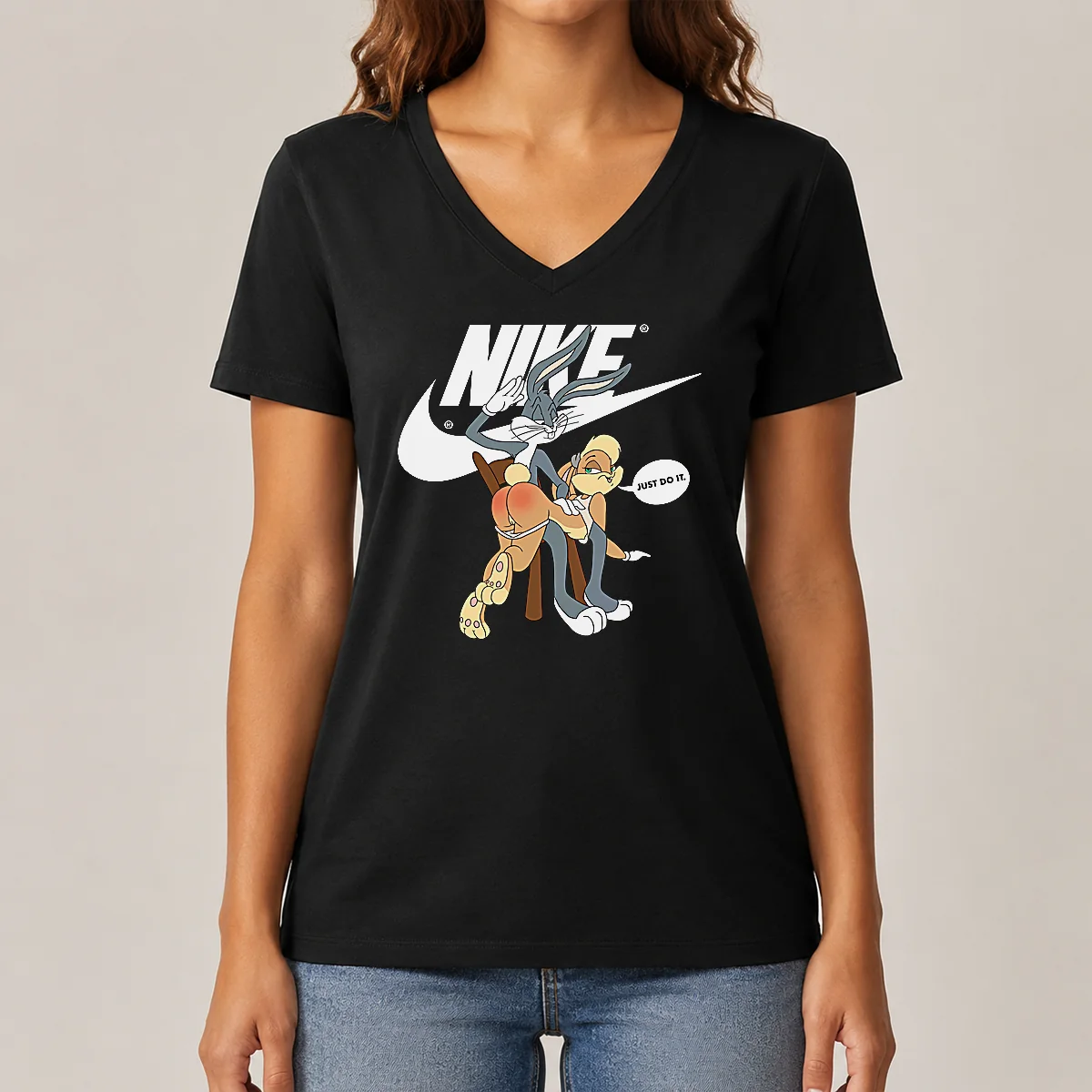 Original Nike Bugs Bunny Spanking Lola V-Neck Shirt Original Nike Bugs Bunny Spanking Lola V-Neck Shirt