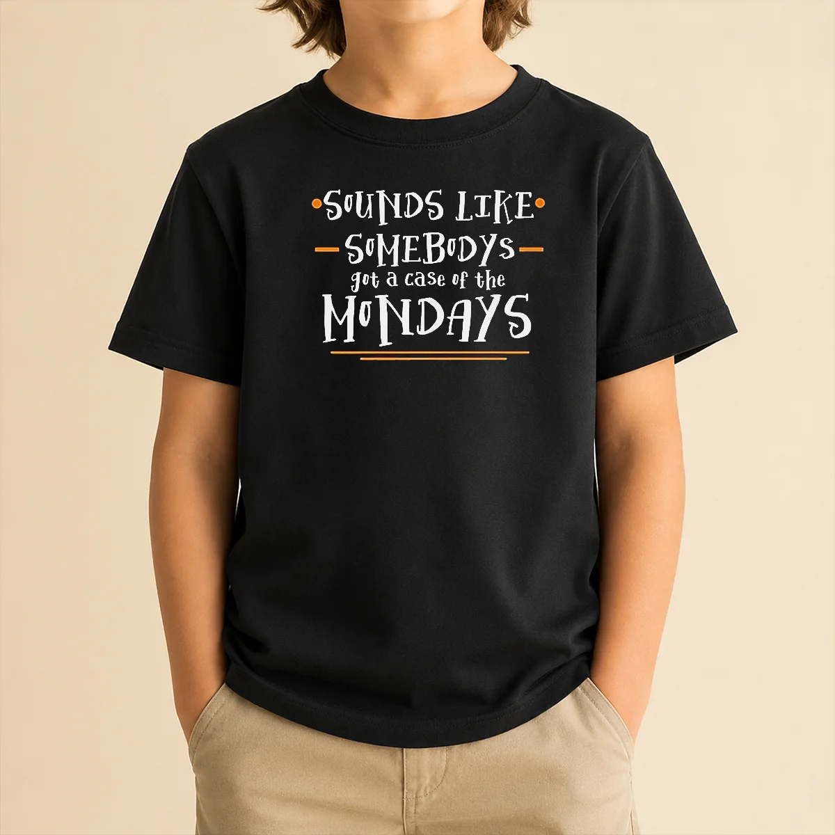Original Space Movie Sounds Like Somebodys Got A Case Of The Mondays kids t shirt with colorful graphic and playful text