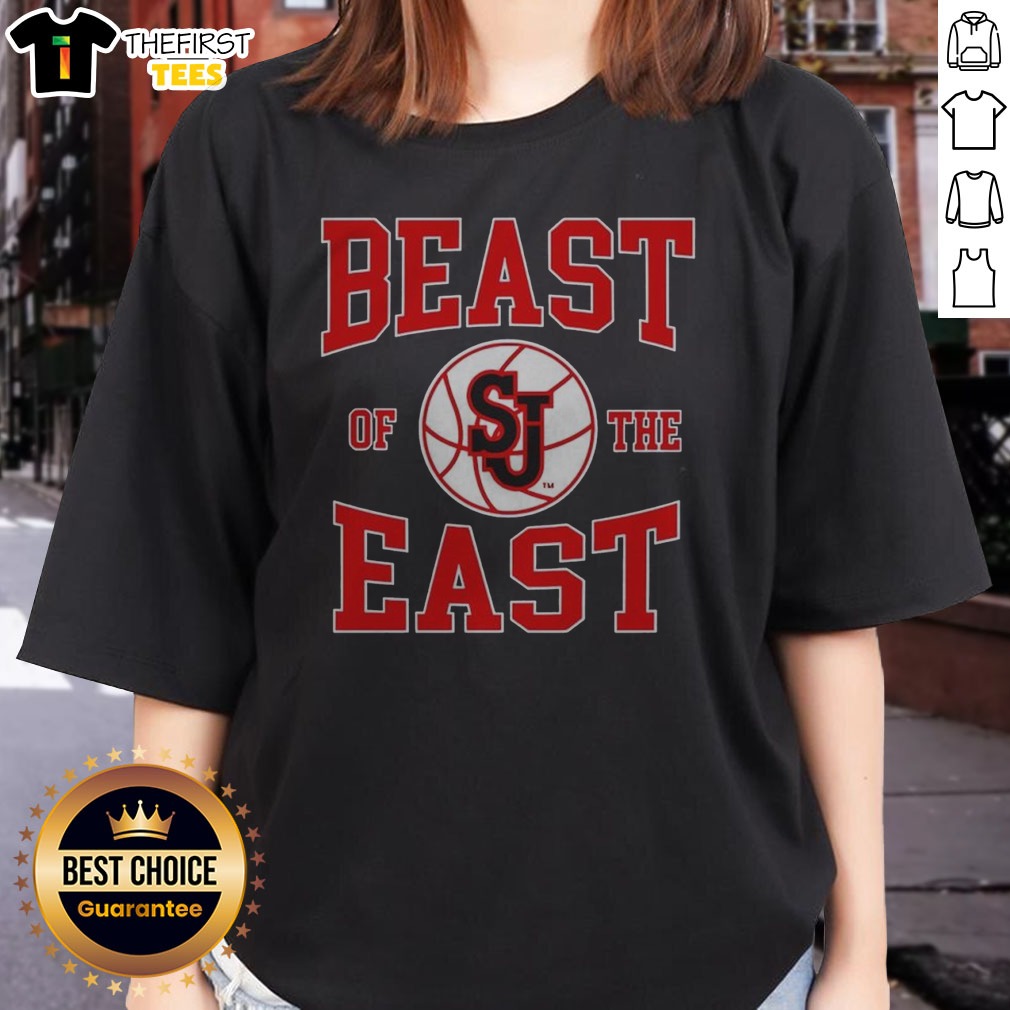 Original St John'S Red Storm Basketball Beast Of The East Shirt on Ladies Shirt Original St John'S Red Storm Basketball Beast Of The East Shirt shown as a ladies shirt preview