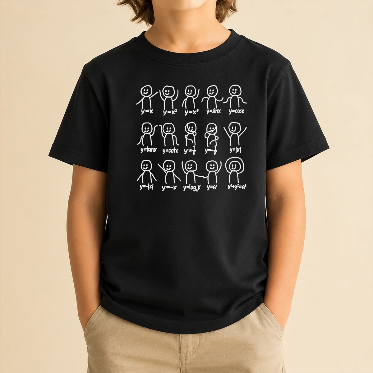 Premium Math Functions Stick Figures Meme Kids T-Shirt