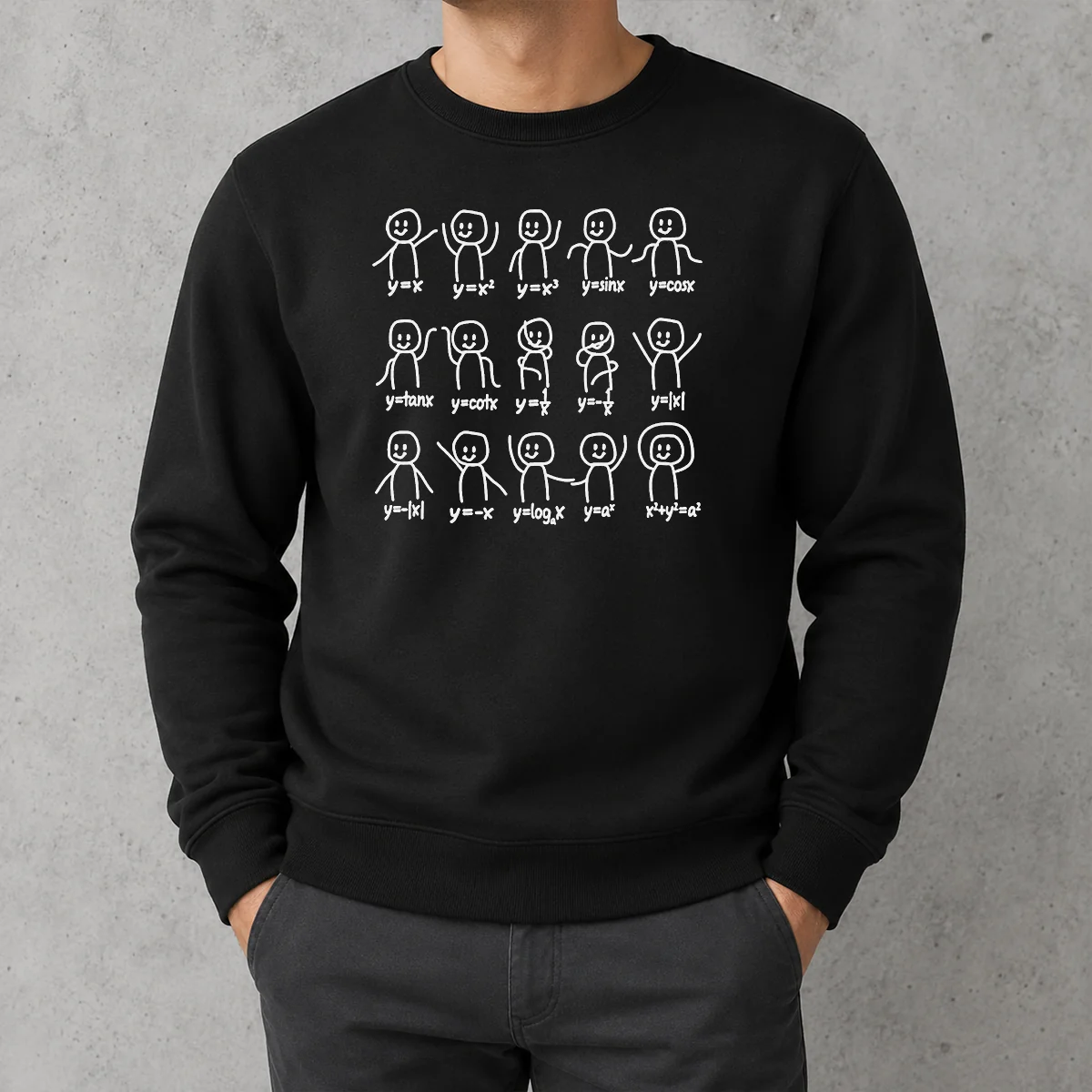 Premium Math Functions Stick Figures Meme Sweater