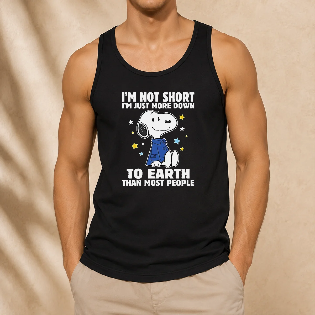 Premium Snoopy I'M Not Short I'M Just More Down To Earth Than Most People Tank Top